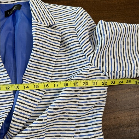 Evan Picone Navy and White Striped Blazer - Picture 7 of 9